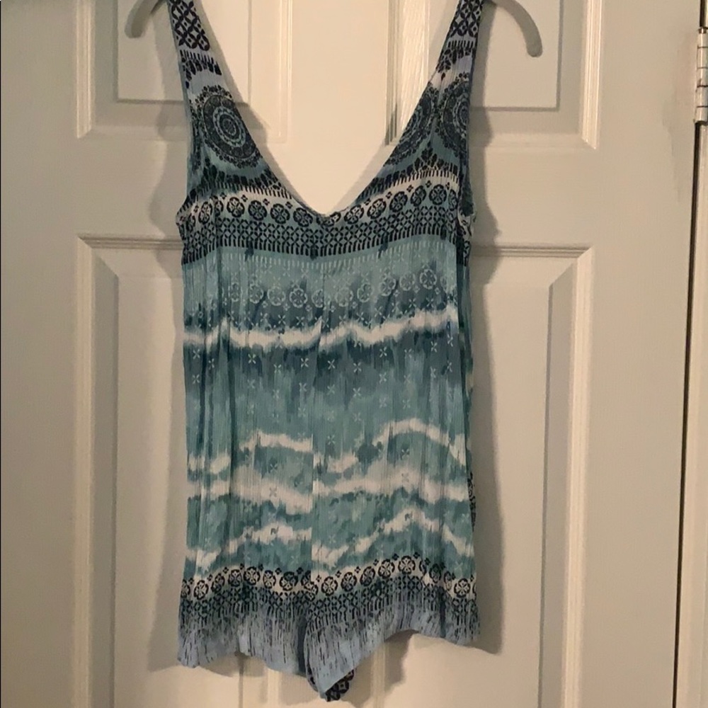 Blue patterned romper